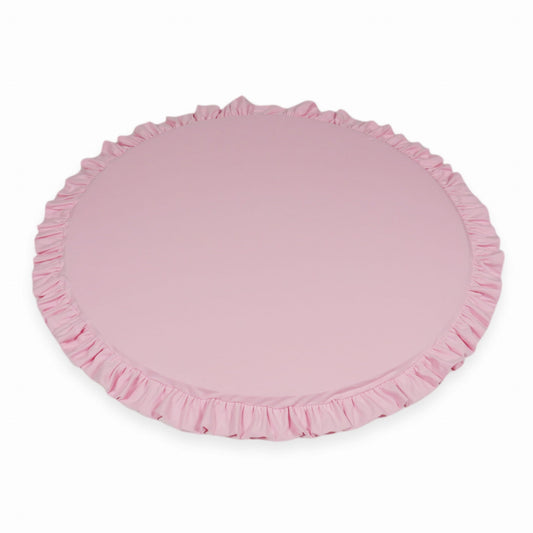 Tapis d'éveil 100cm pour enfant, rond avec volant, Rose