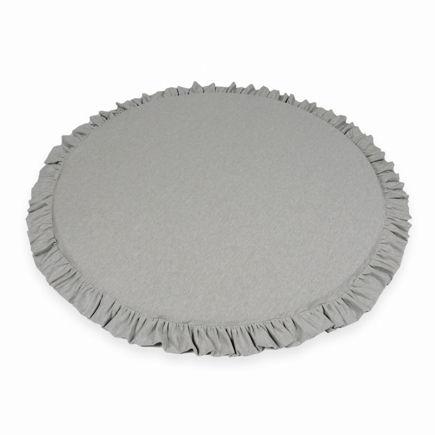 Tapis d'éveil 100cm pour enfant, rond avec volant, Gris Clair