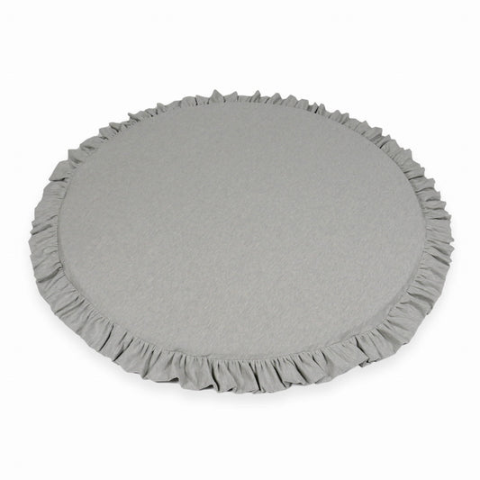 Tapis d'éveil 100cm pour enfant, rond avec volant, Gris Clair