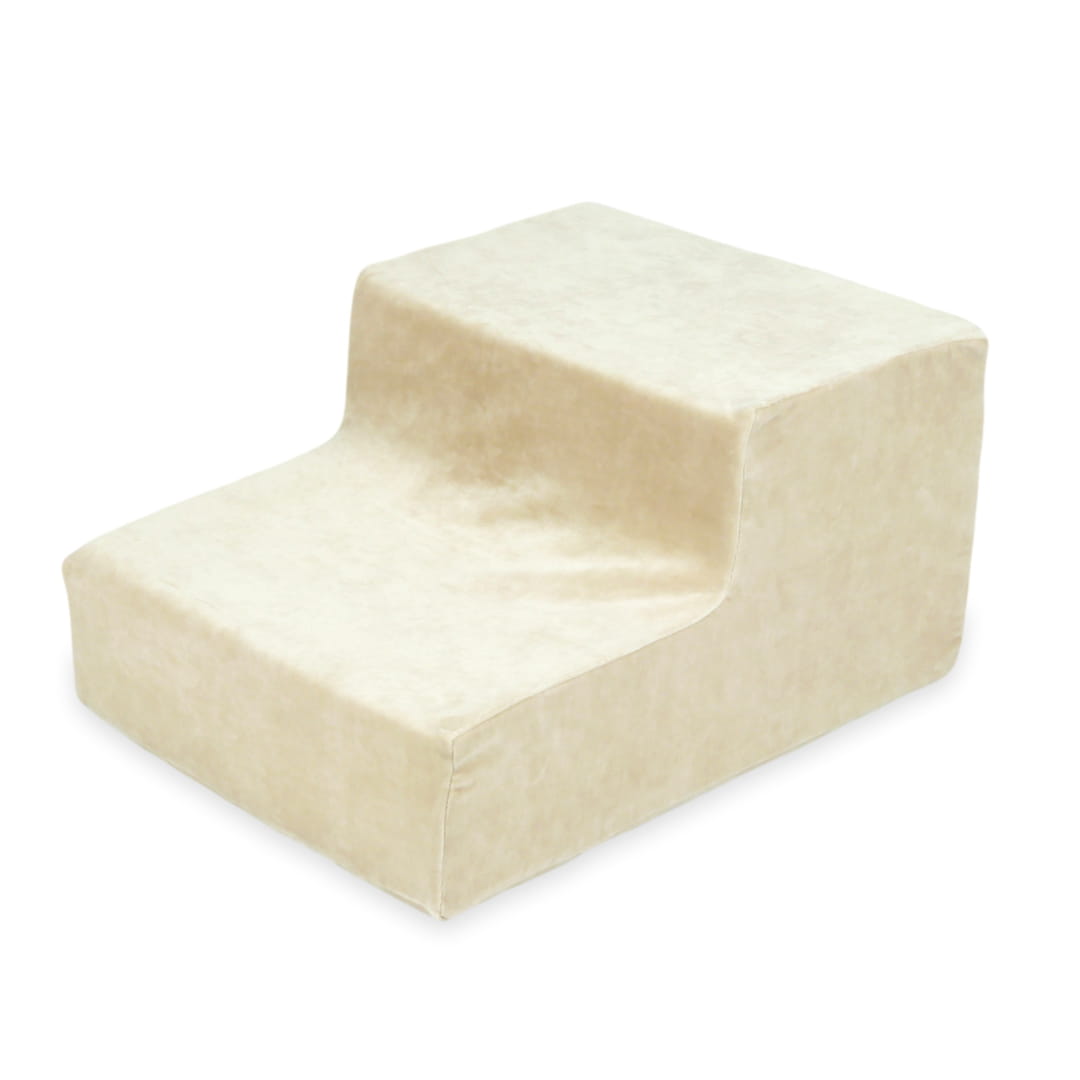 Marchepied pour jeu de mousse velours beige doux