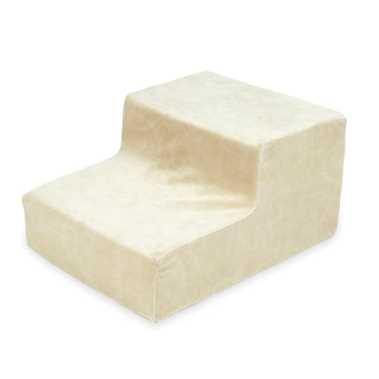Marchepied pour jeu de mousse velours beige doux