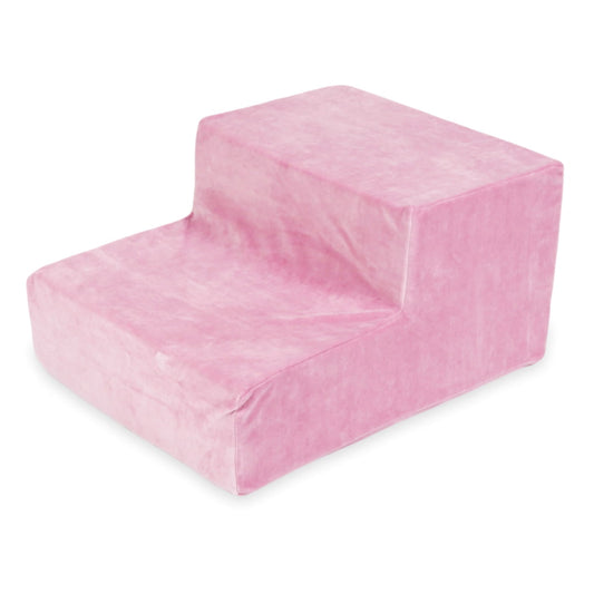 Marchepied pour jeu de mousse velours rose tendre
