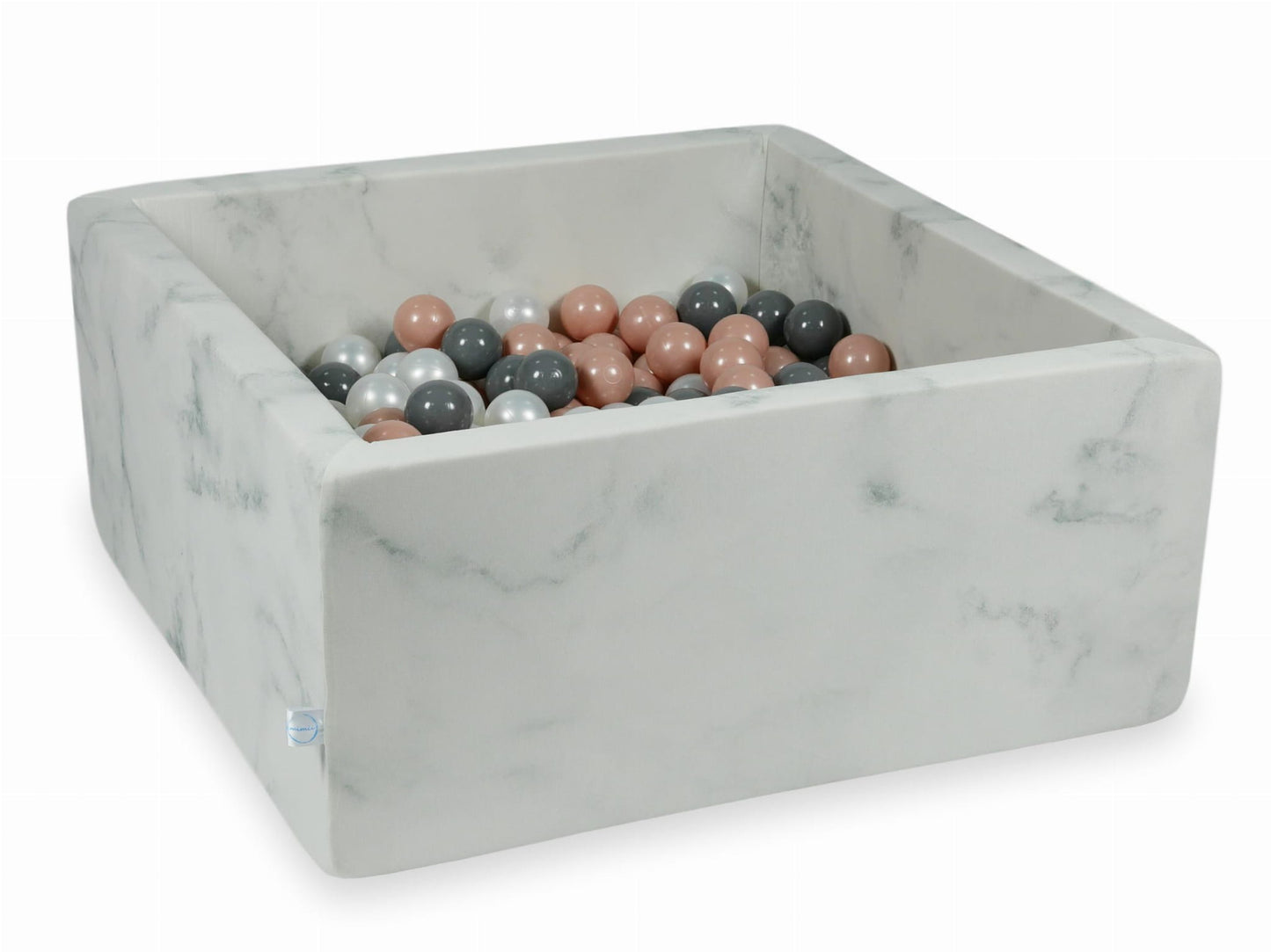 Piscine à Balles 90x90x40 marbre avec boules 400pcs (or rose, gris, perle)