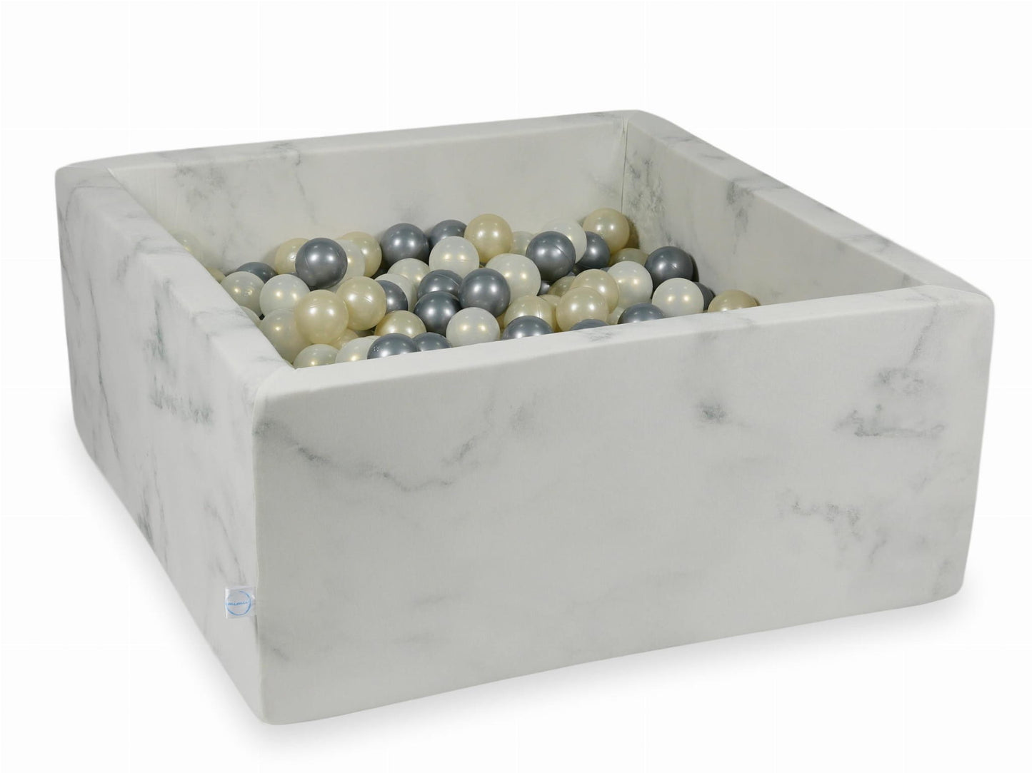 Piscine à Balles 90x90x40 marbre avec boules 400pcs (or clair, argent, effet sirène)