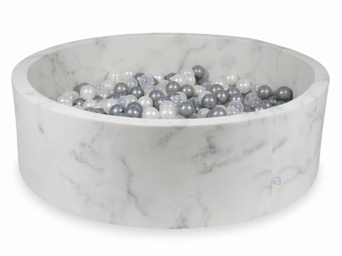 Piscine à Balles 130x40 marbre avec boules 700pcs (perle, transparent, argent)