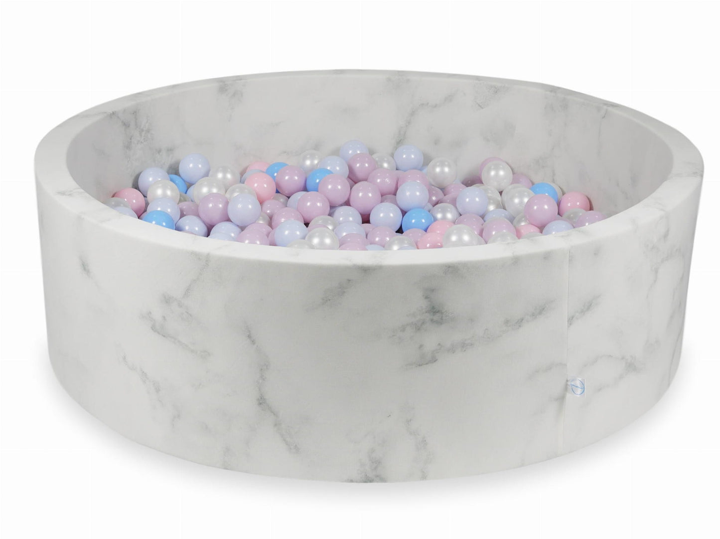 Piscine à balles 130x40 marbre avec boules 700pcs (rose bébé, rose bébé perle, bébé bleu perle, bébé bleu, perle)
