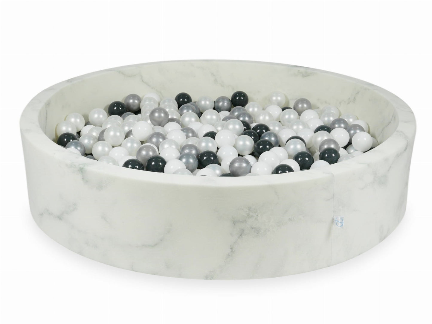 Piscine à Balles 130x30 marbre avec boules 600pcs (blanc, perle, argent, graphite)