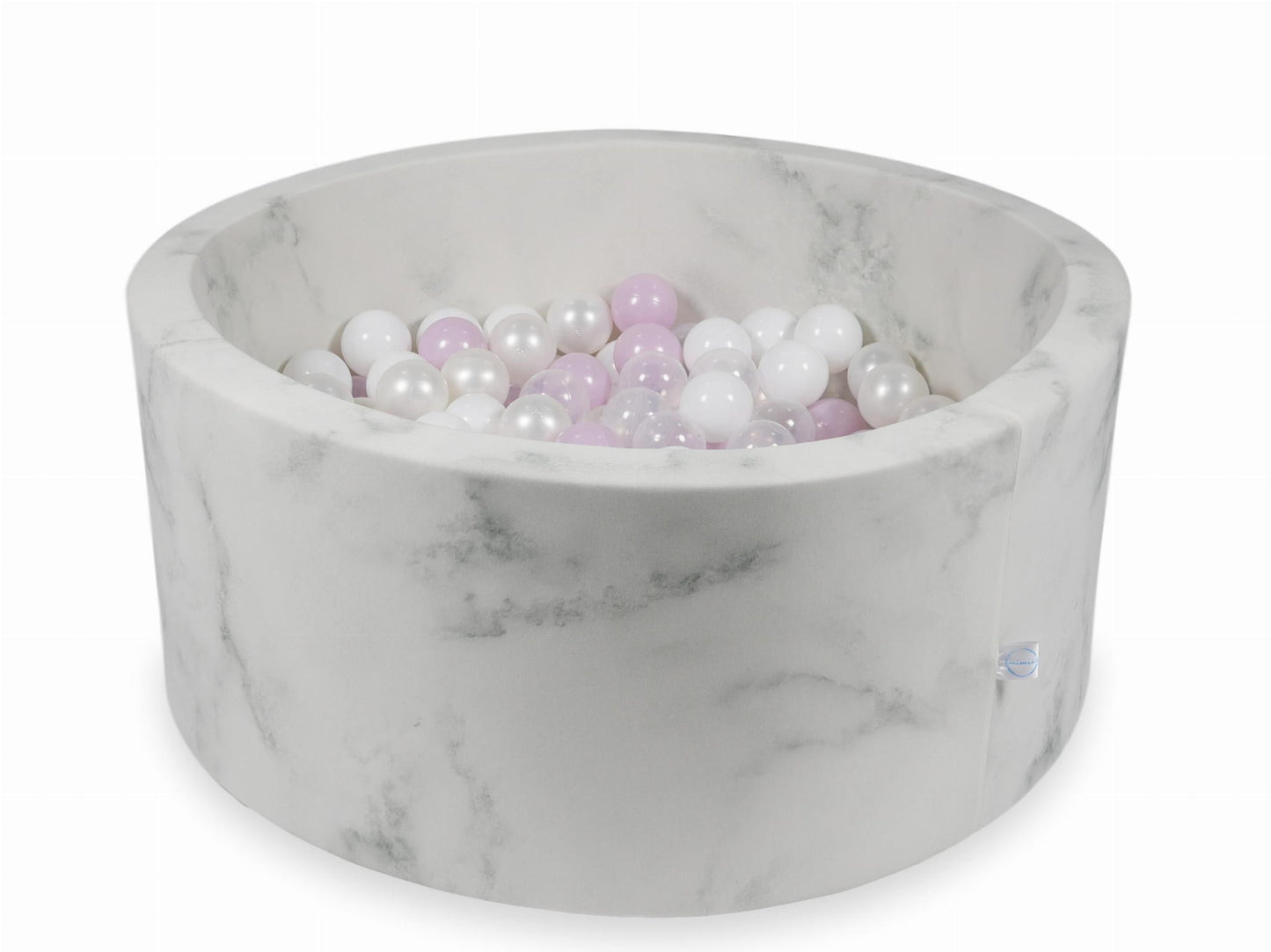 Piscine à Balles 90x40 marbre avec boules 300pcs (perle rose layette, blanc, transparent, perle)