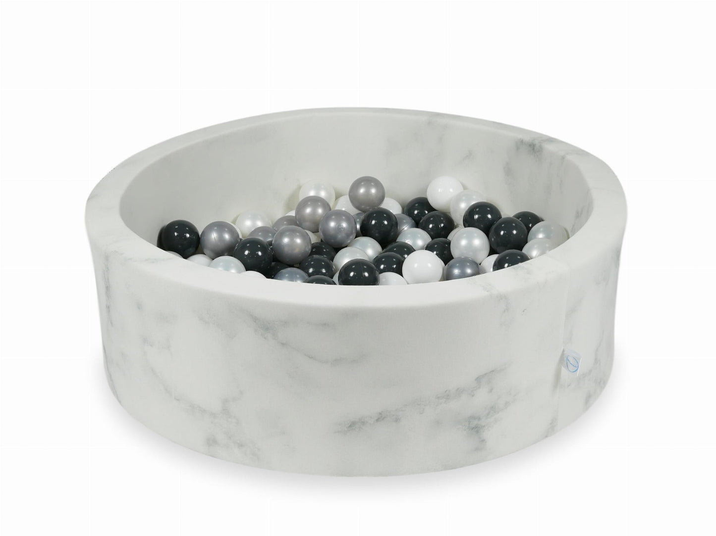 Piscine à Balles 90x30 marbre avec boules 200pcs (blanc, perle, argent, graphite)
