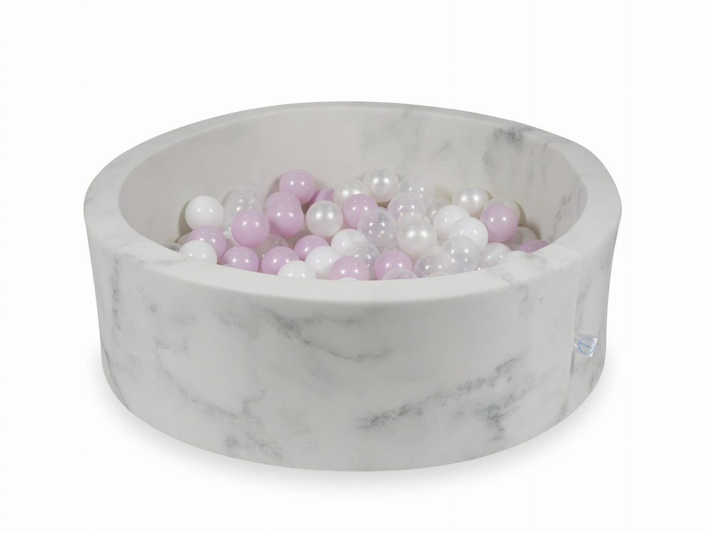 Piscine à Balles 90x30 marbre avec boules 200pcs (perle rose layette, blanc, transparent, perle)