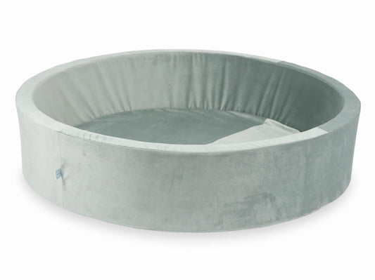 Piscine à balles 130x30 velours gris sans balles