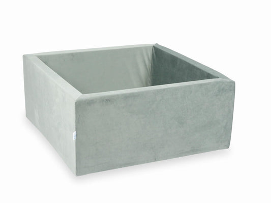 Piscine à balles 90x90x40 velours gris sans balles