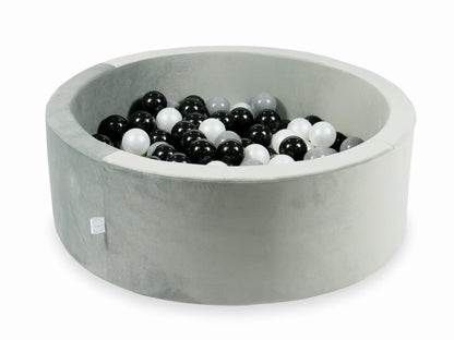 Piscine à balles avec balles 200pcs 90x30 gris velours (noir, gris, perle)