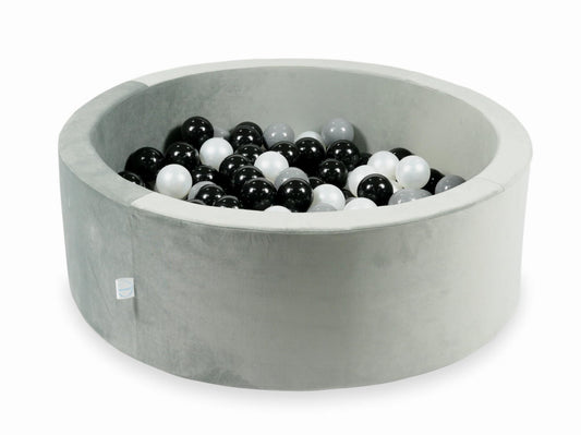 Piscine à balles avec balles 200pcs 90x30 gris velours (noir, gris, perle)