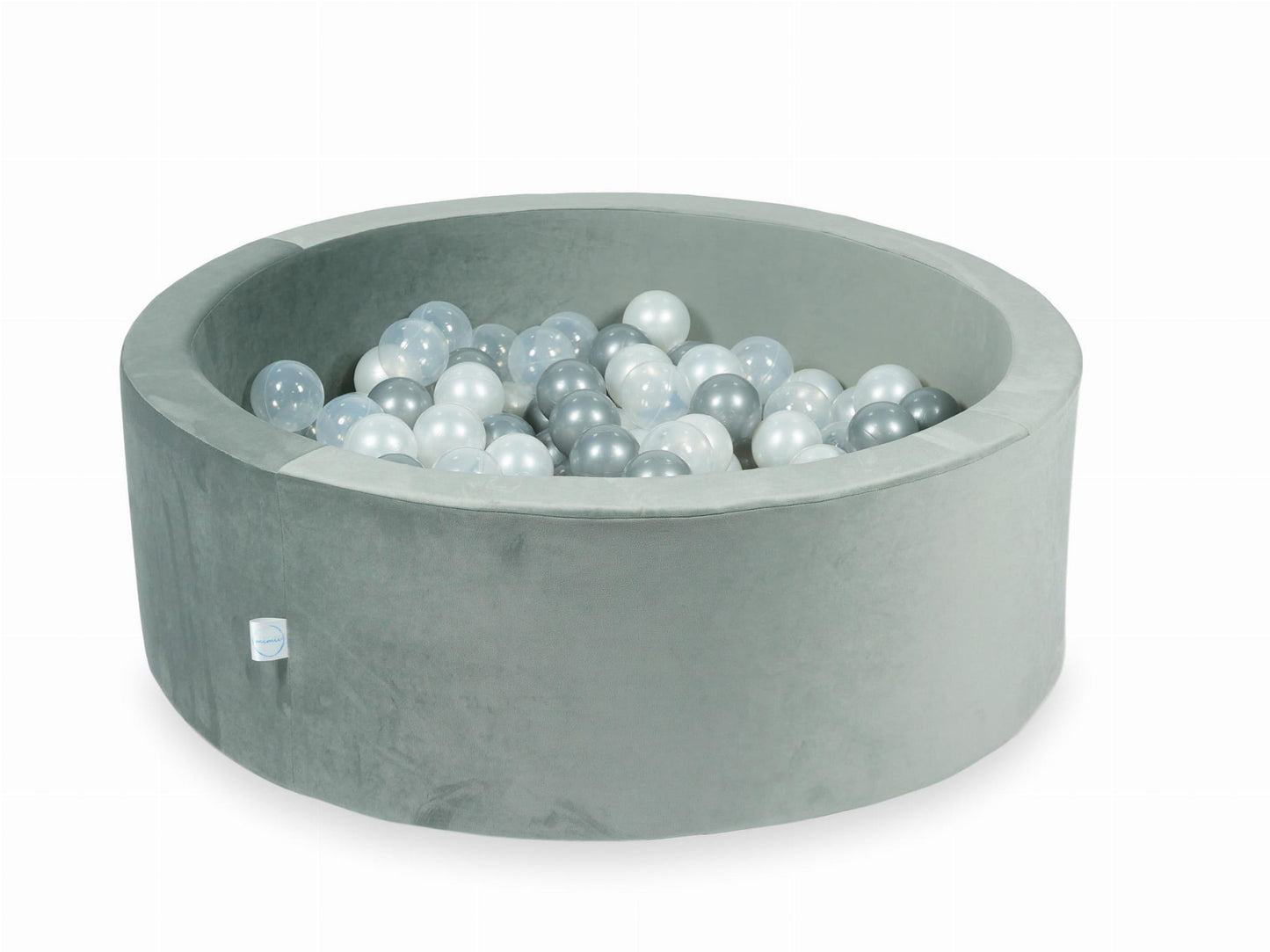 Piscine à balles avec balles 200pcs 90x30 gris velours (transparent, perle, argent)