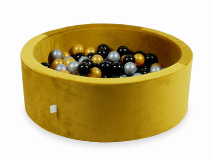 Piscine à balles avec balles 200pcs 90x30 velours doré (argent, or, noir)