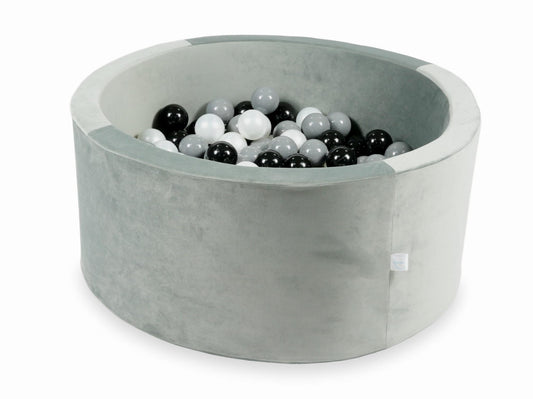 Piscine à balles avec balles 300pcs 90x40 gris velours (noir, gris, perle)