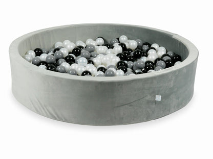 Piscine à Balles avec balles 600pcs 130x30 gris velours (noir, gris, perle)