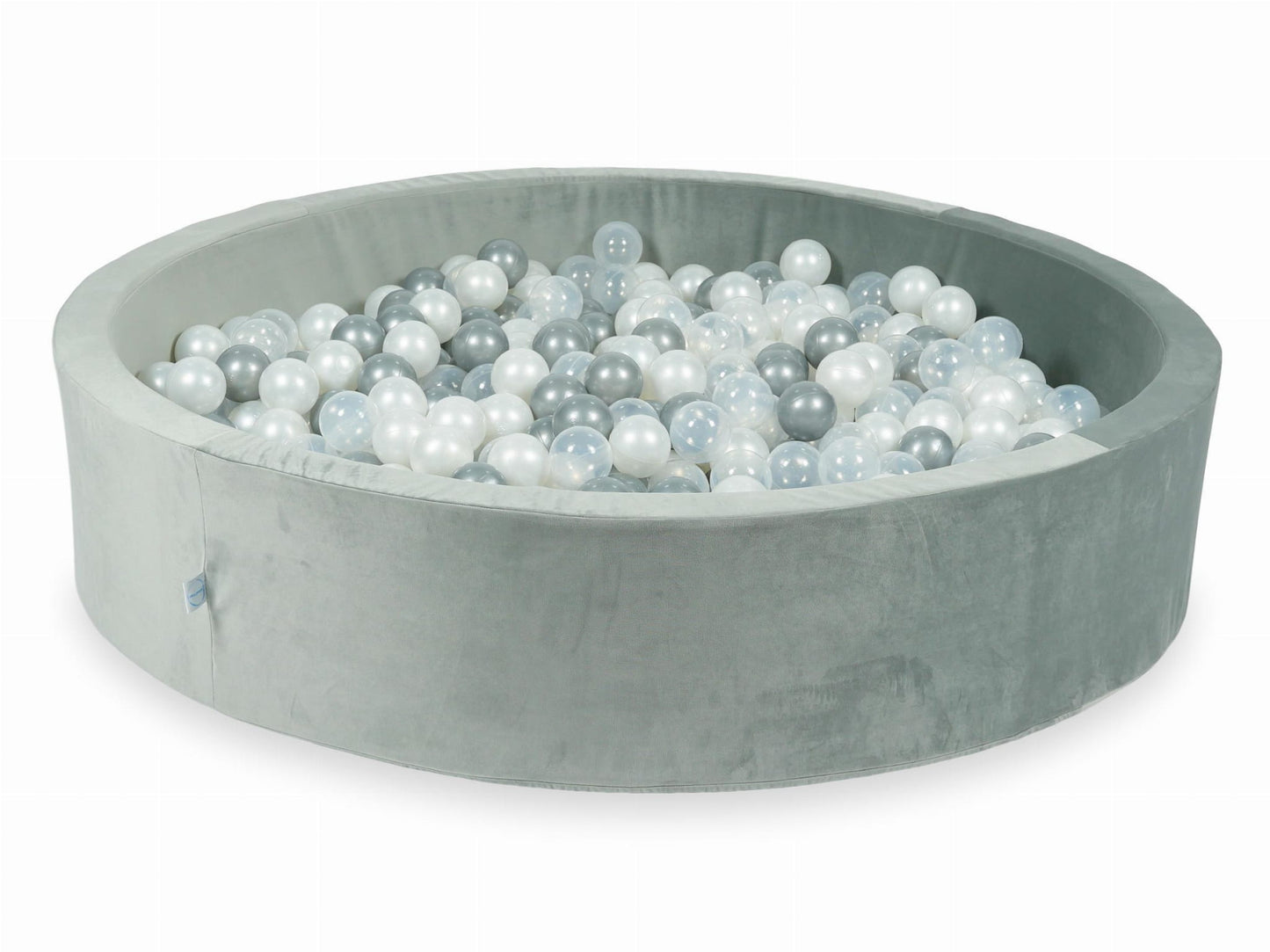 Piscine à balles avec balles 600pcs 130x30 gris velours (transparent, perle, argent)