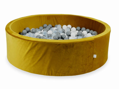Piscine à Balles avec balles 700pcs 130x40 velours doré (blanc, gris, transparent)