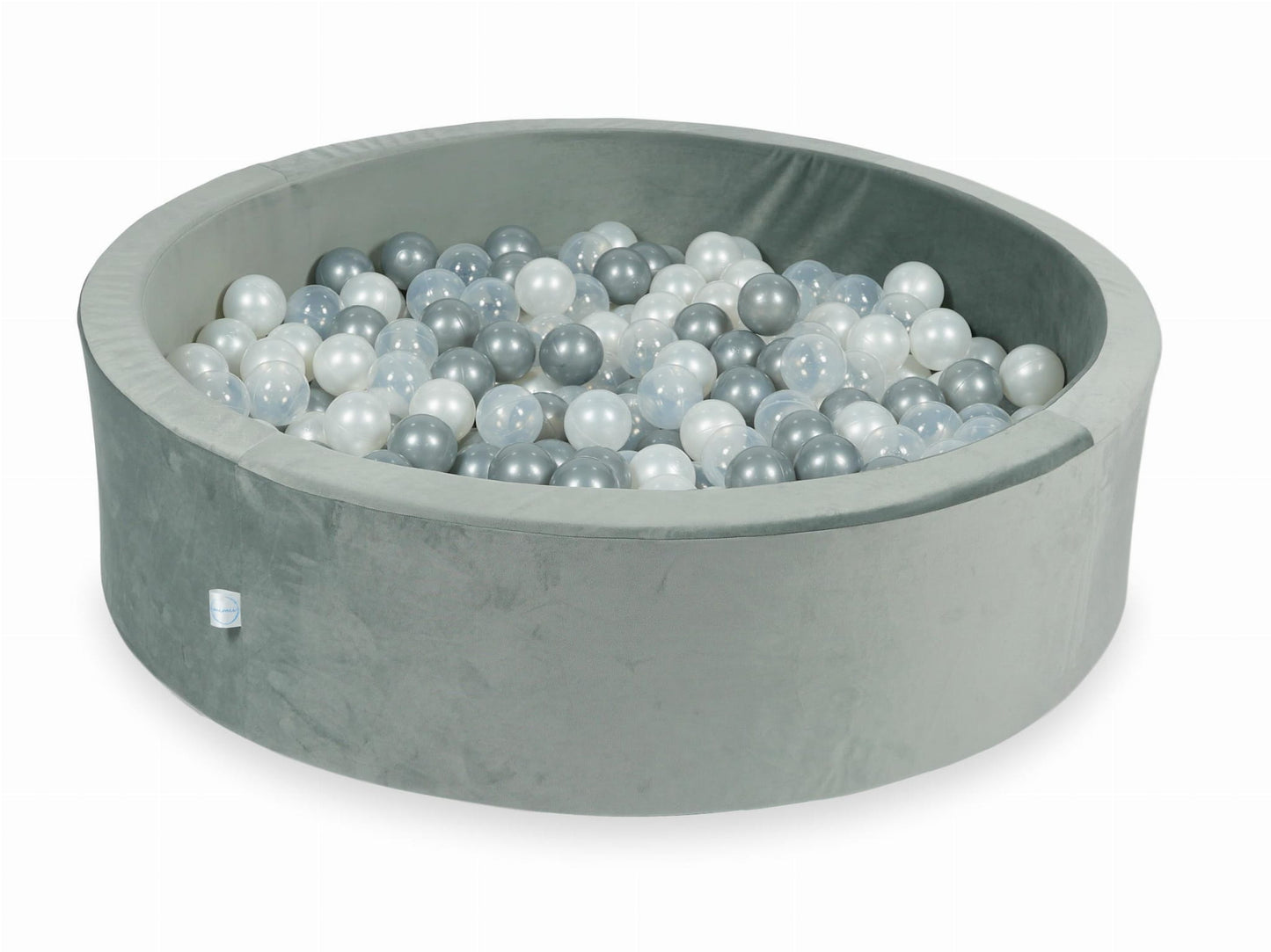 Piscine à balles avec balles 400pcs 110x30 gris velours (transparent, perle, argent)