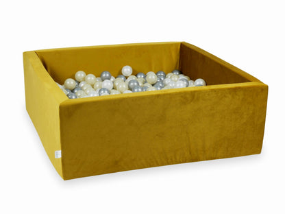 Piscine à Balles avec balles 600pcs 110x110x40 velours or (or clair, argent, perle)