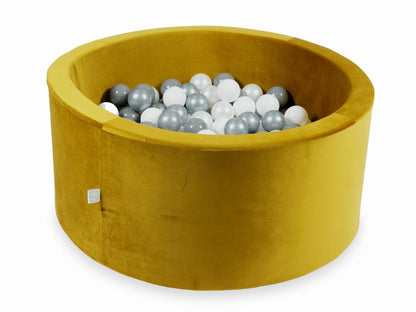 Piscine à Balles avec balles 300pcs 90x40 velours doré (blanc, argent, perle, gris)