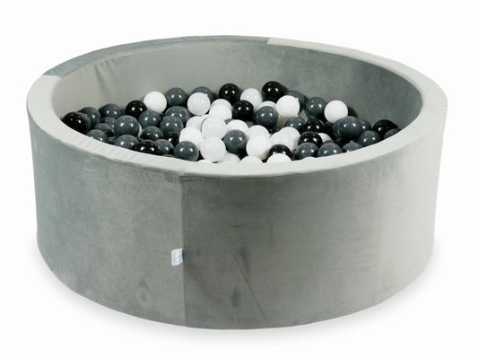 Piscine à balles avec balles 500pcs 110x40 gris velours (blanc, graphite, noir, blanc laineux)