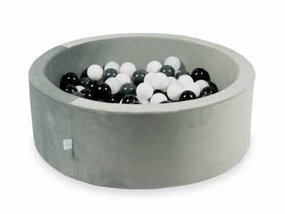 Piscine à balles avec balles 200pcs 90x30 gris velours (blanc, graphite, noir, blanc laineux)