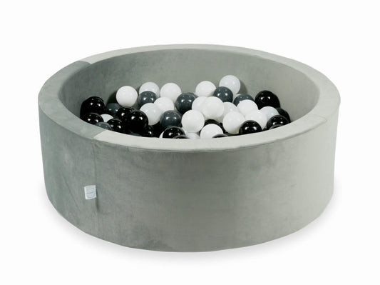 Piscine à balles avec balles 200pcs 90x30 gris velours (blanc, graphite, noir, blanc laineux)