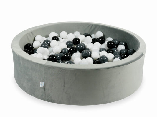 Piscine à balles avec balles 400pcs 110x30 gris velours (blanc, graphite, noir, blanc laineux)