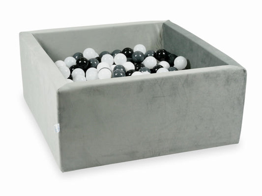 Piscine à balles avec balles 400pcs 90x90x40 gris velours (blanc, graphite, noir, blanc laineux)