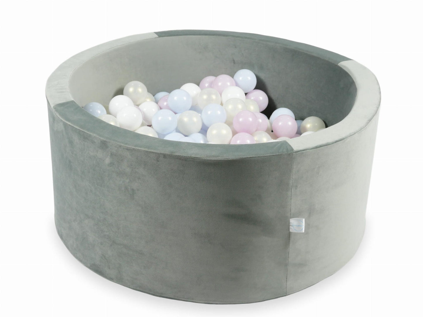 Piscine à Balles avec balles 300pcs 90x40 gris velours (perle rose layette, perle bleu layette, effet sirène, blanc)