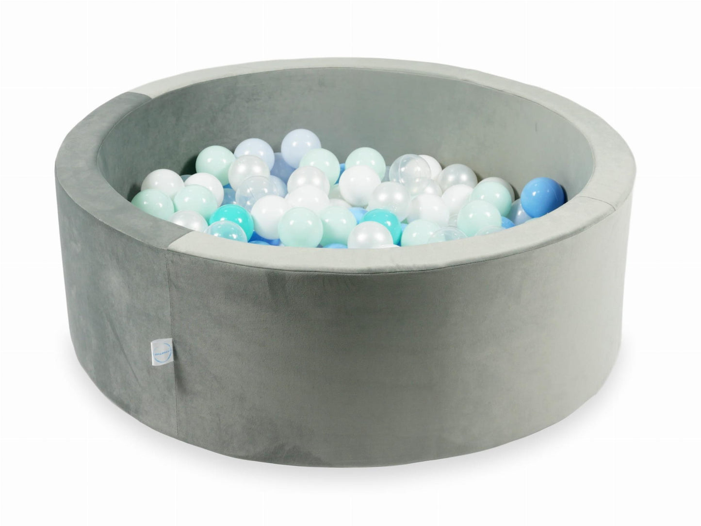 Piscine à Balles avec balles 200pcs 90x30 gris velours (menthe clair, turquoise, bleu bébé, bleu bébé perle, perle, blanc, transparent)