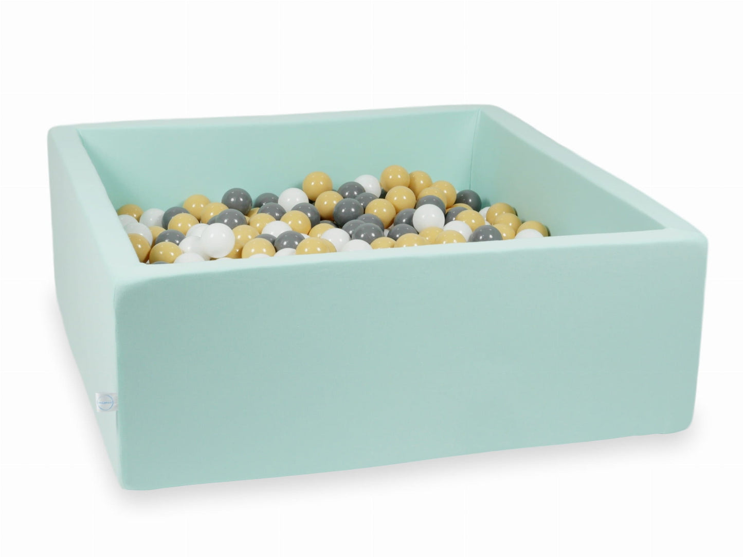 Piscine à Balles menthe 110x110x40 avec boules 600pcs (beige, gris, blanc)