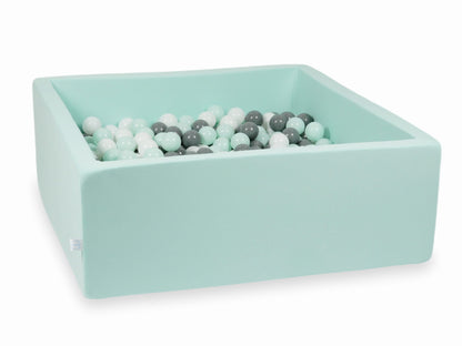 Piscine à Balles menthe 110x110x40 avec balles 600pcs (blanc, gris, menthe clair)