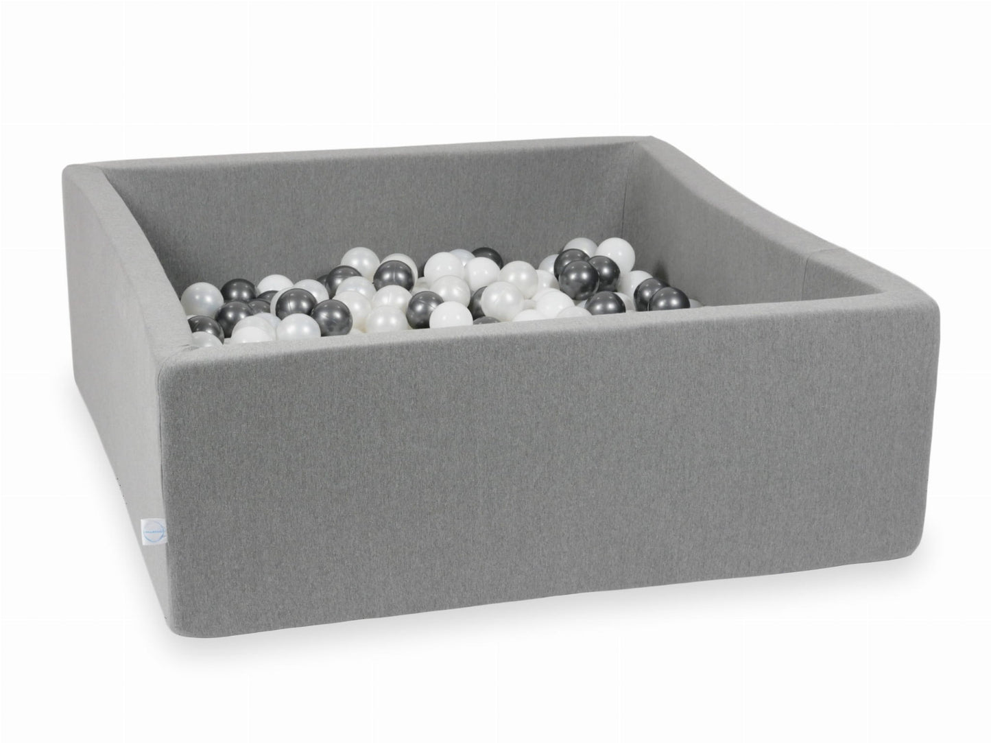 Piscine à Balles gris 110x110x40 avec boules 600pcs (blanc, perle, graphite métallisé)