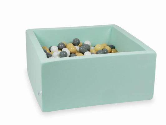 Piscine à Balles menthe 90x90x40 avec boules 400pcs (beige, gris, blanc)