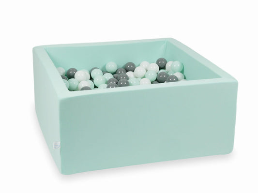 Piscine à Balles menthe 90x90x40 avec balles 400pcs (blanc, gris, menthe clair)