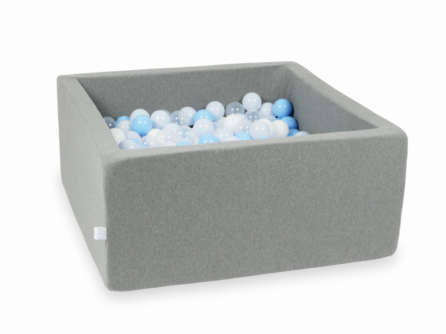 Piscine à Balles gris 90x90x40 avec balles 400pcs (transparent, blanc, bleu bébé, bleu bébé perle)