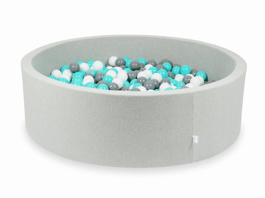 Piscine à Balles gris clair 130x40 avec balles 700pcs (turquoise, blanc, gris)
