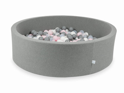 Piscine à Balles gris 130x40 avec balles 700pcs (transparent, blanc, gris, rose bébé)