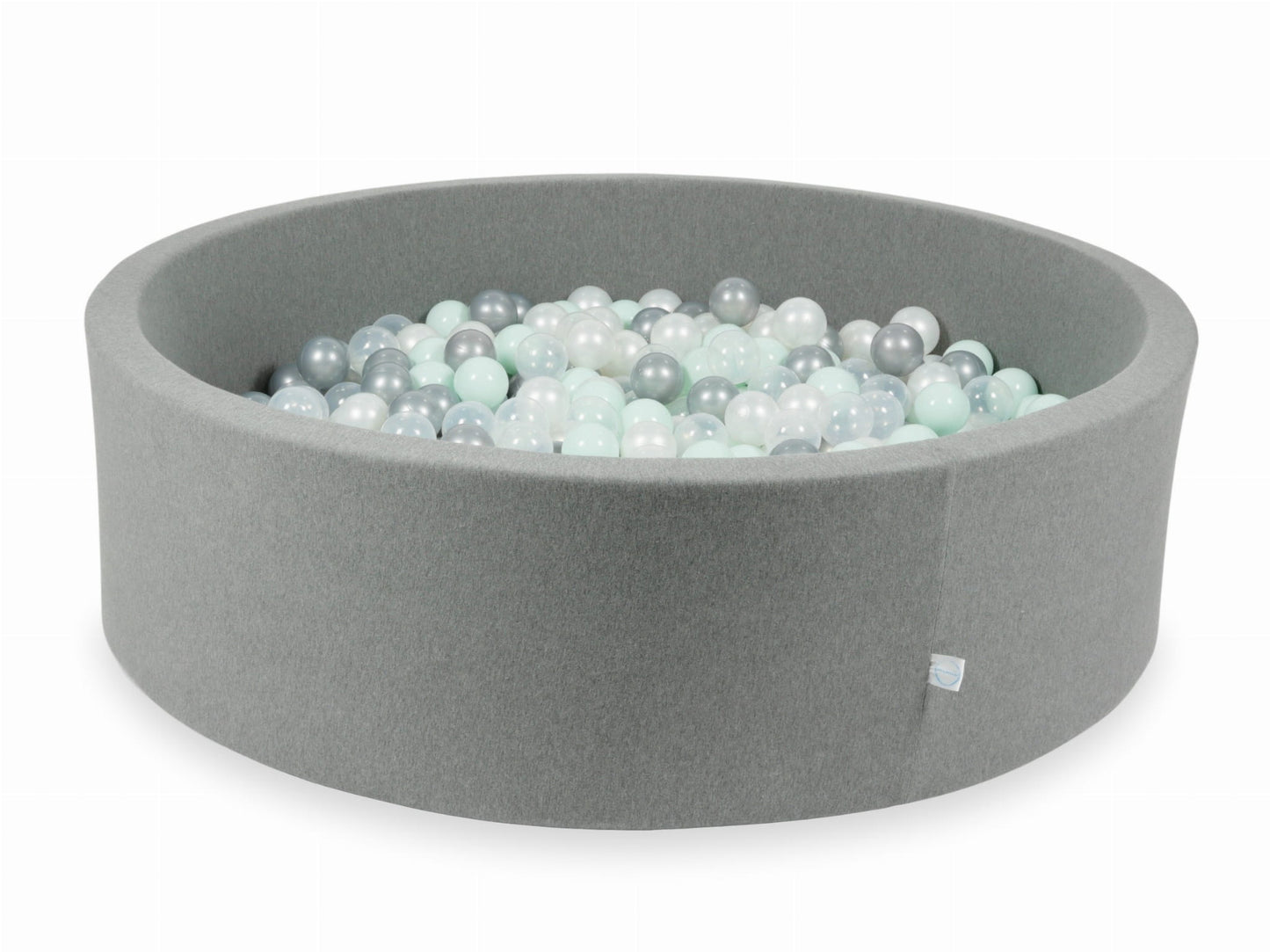 Piscine à Balles gris 130x40 avec boules 700pcs (transparent, perle, argent, menthe clair)