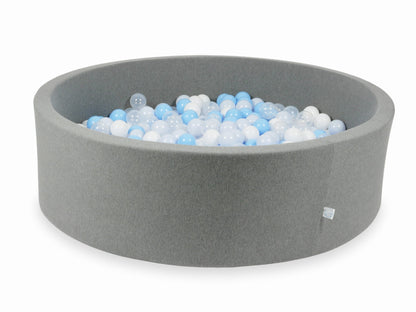 Piscine à Balles gris 130x40 avec balles 700pcs (transparent, blanc, bleu bébé, bleu bébé perle)