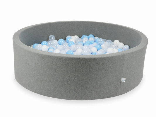 Piscine à Balles gris 130x40 avec balles 700pcs (transparent, blanc, bleu bébé, bleu bébé perle)