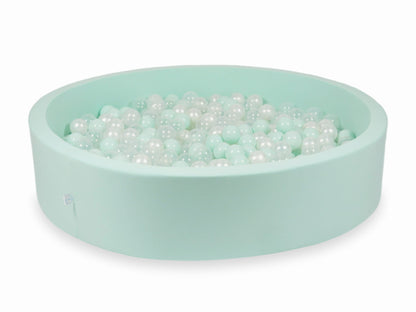 Piscine à Balles menthe 130x30 avec boules 600pcs (transparent, perle, menthe clair)