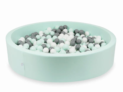 Piscine à Balles menthe 130x30 avec boules 600pcs (blanc, gris, menthe clair)