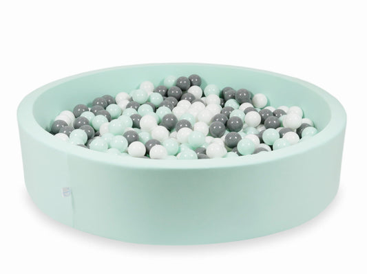 Piscine à Balles menthe 130x30 avec boules 600pcs (blanc, gris, menthe clair)