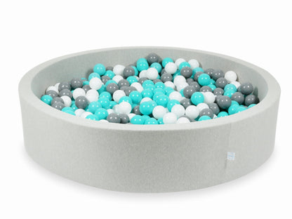 Piscine à Balles gris clair 130x30 avec balles 600pcs (turquoise, blanc, gris)