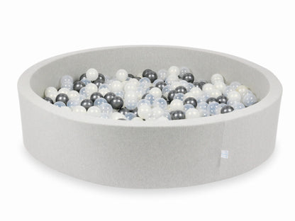 Piscine à Balles gris clair 130x30 avec boules 600pcs (transparent, graphite métallisé, effet sirène)